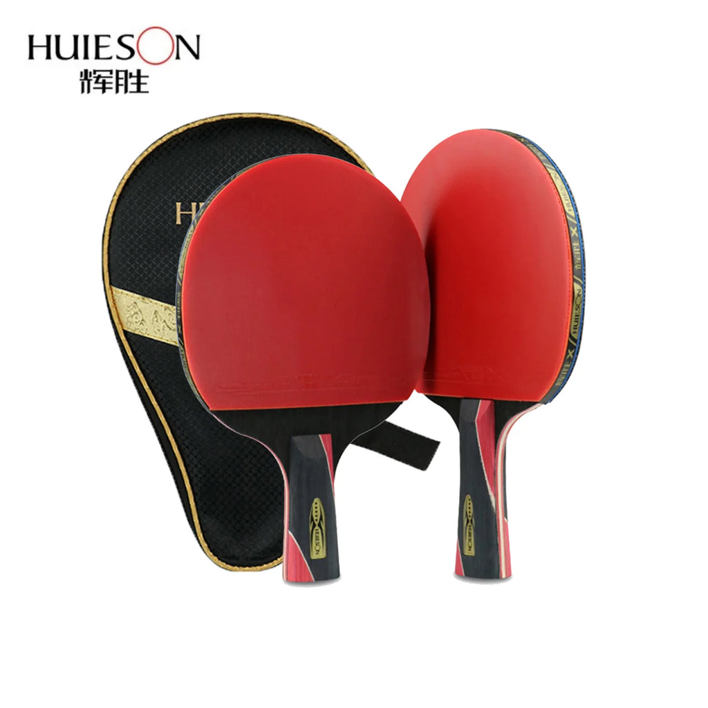 Raqueta de Tenis de Mesa HuIESon Oficial de 3/5 Estrellas, Raqueta Profesional de Entrenamiento de Carbono para Tenis de Mesa
