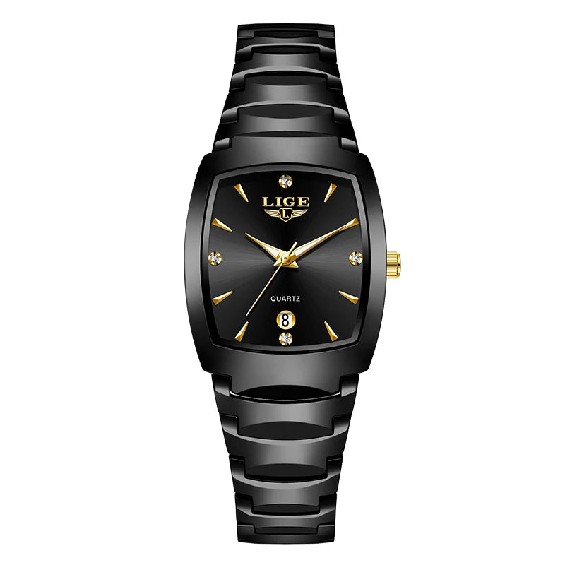 Nuevo reloj LIGE para mujer, elegante y a la moda, reloj de pulsera de cuarzo, resistente al agua 3ATM, con calendario, correa de acero, regalo para dama, Reloj Mujer