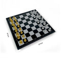 Juego de ajedrez magnético plegable, set de ajedrez dorado y plateado, juego de mesa portátil de plástico para viajes y competición con tablero
