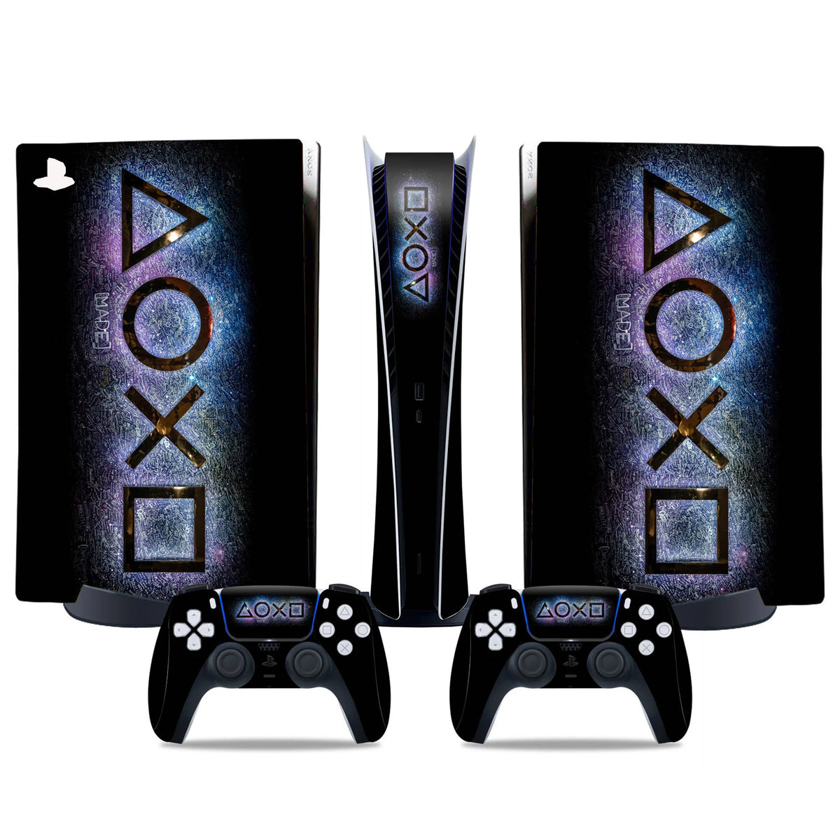 Adhesivo de vinilo protector para consola PS5 edición digital, set completo de cubierta para la consola y 2 controles