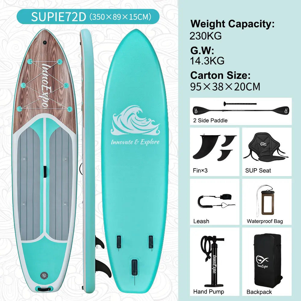 Tabla de Paddle Surf Inflable InnoExpo de 320-350 cm, Tabla de Surf SUP Antideslizante para Deportes Acuáticos con Accesorios