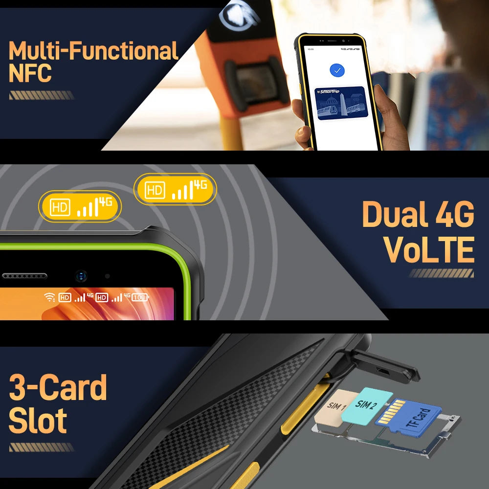 Teléfono robusto Ulefone Armor X12, smartphone Android 13, hasta 6 GB de RAM, 32 GB de ROM, 4860 mAh, 13 MP, 5,45", 4G, NFC, teléfono global