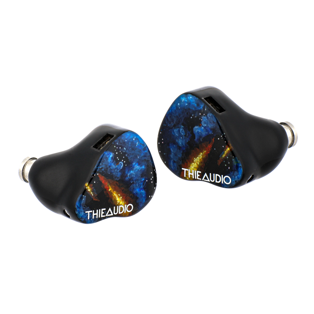 Auriculares intraurales THIEAUDIO con carcasa azul moteada y negra