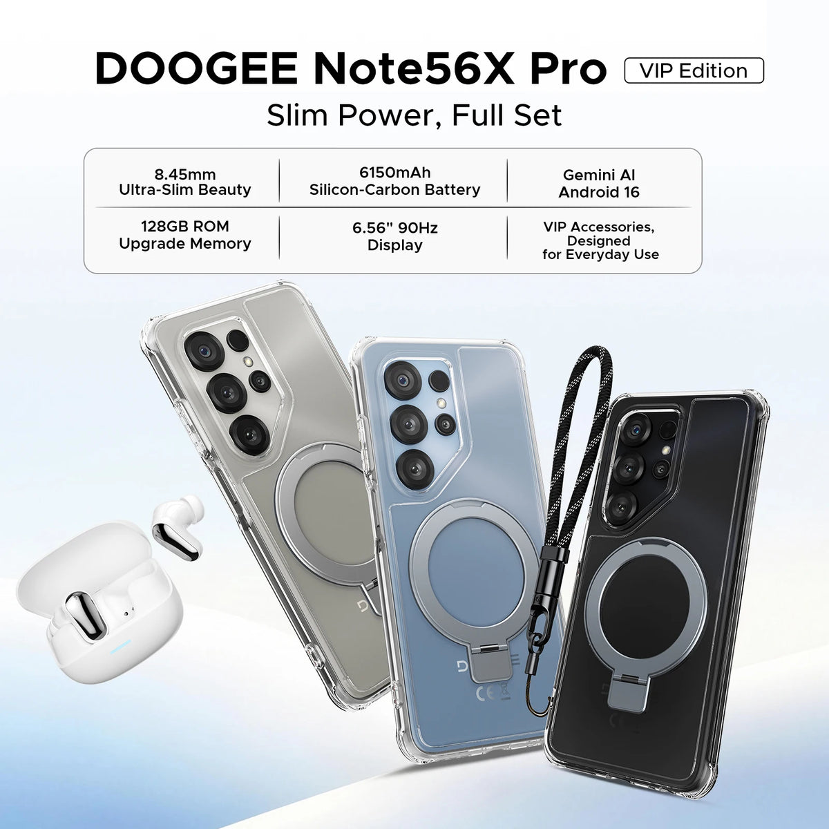 Smartphone Android DOOGEE Note56X Pro VIP Edition 16" Batería 6150 mAh 32 GB RAM (4 + 28) 128 GB ROM Compatible con Google Pay