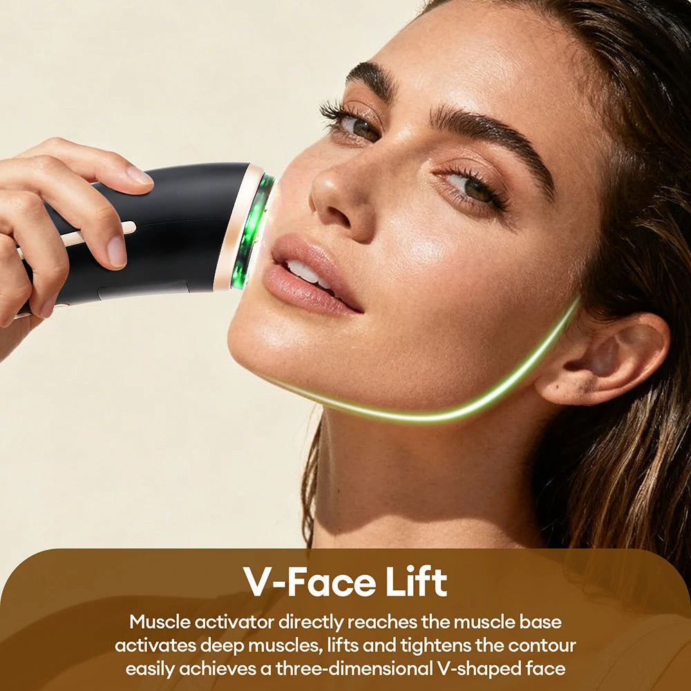 Máquina HIFU Mini para Uso Doméstico, Dispositivo de Rejuvenecimiento Facial con Radiofrecuencia, LED y Ultrasonido, Masajeador Antiarrugas para Rostro, Mentón, Cuello y Ojos