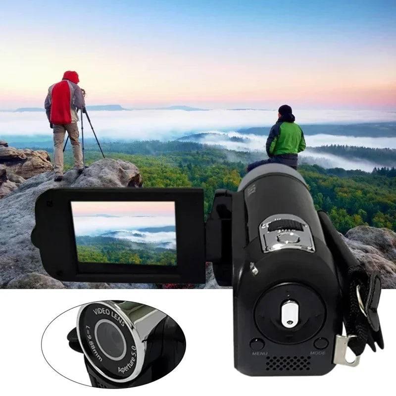 Cámara DV de 16MP, pantalla giratoria TFT de 2,7 pulgadas, cámara de vídeo Retro con Zoom Digital 16x y Cable USB, compatible con función de cámara nocturna