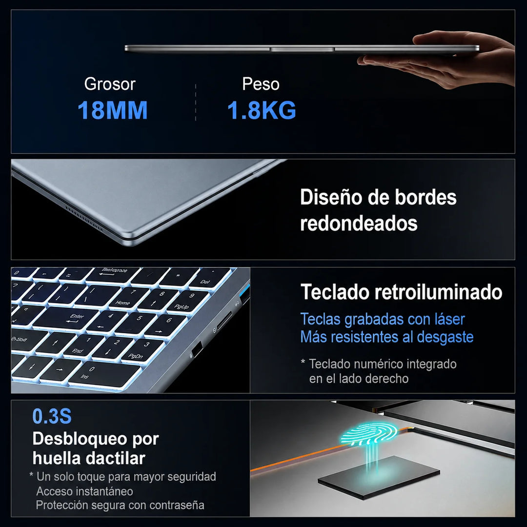 Ninkear N16 Pro portátil laptop pc 16 pulgadas 2.5K 120Hz IPS Intel Core i7-12700H 16GB RAM 1TB SSD Windows 11 ordenador gaming negocio oficina estudio trabajo portátil potente