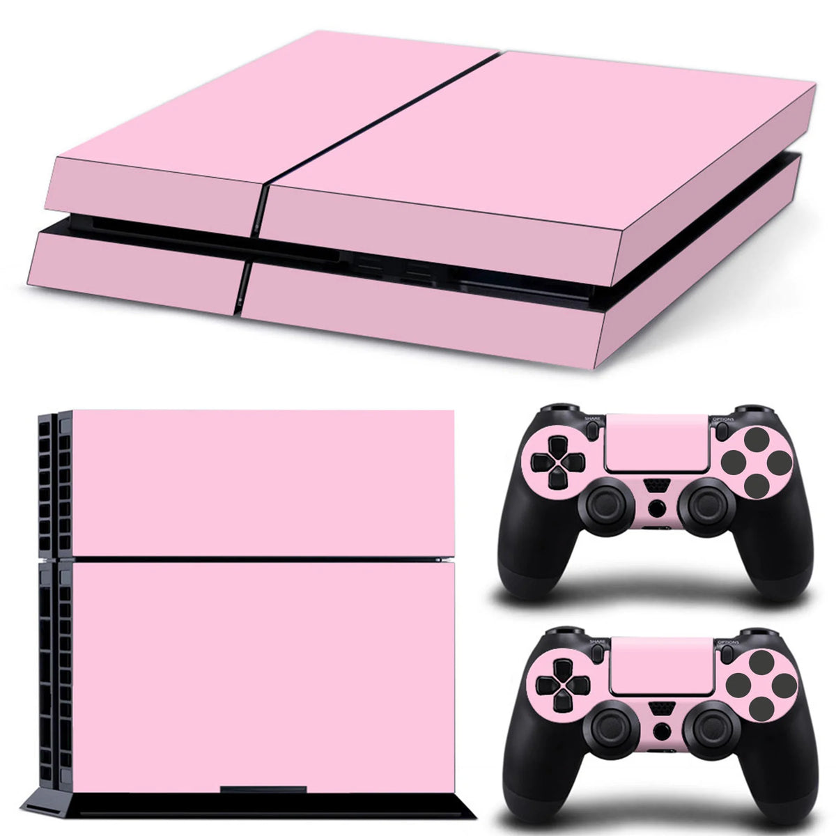 Adhesivo protector de vinilo compatible con consola PS4 y 2 mandos, funda extraíble