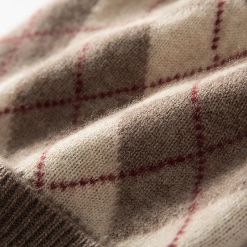 MERRILAMB-gorros a cuadros tonificantes para hombre y mujer, gorro informal suave de Cachemira 100%, gorros de punto a la cadera, gorros cálidos para Otoño e Invierno