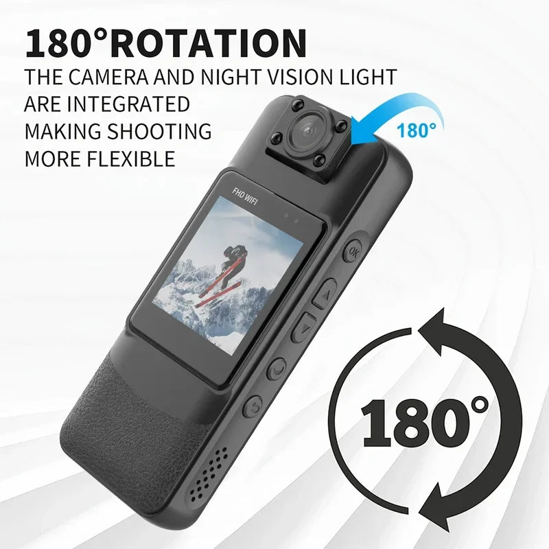 Mini cámara 4K UHD WiFi, grabadora de Audio y vídeo Digital portátil, BodyCam de policía, visión nocturna, deportes, DV, videocámara pequeña para bicicleta