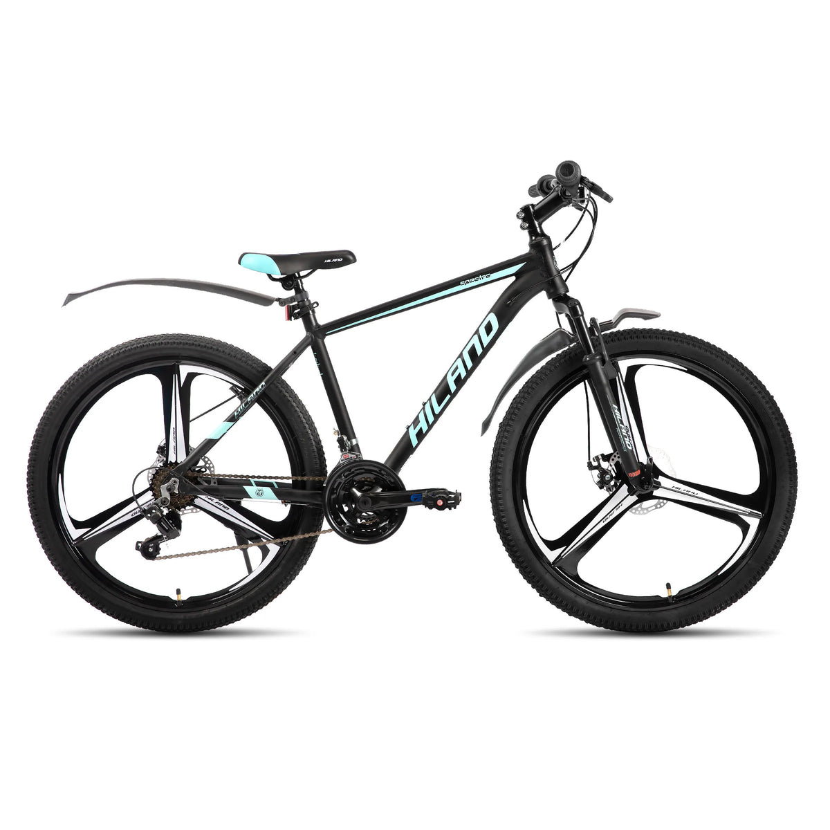 Bicicleta de montaña HILAND, 3 radios, transmisión de 18 velocidades, cuadro de aluminio, ruedas de 26 pulgadas, bicicleta con frenos de disco para hombres y mujeres, MTB para hombre