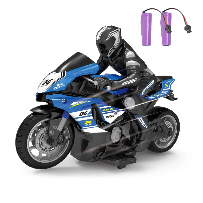 Motocicleta RC eléctrica de alta velocidad 2.4G 1/10, juguete de carreras con control remoto de 4 canales, regalo para niños