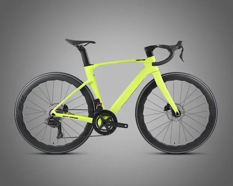 Bicicleta de ruta TWITTER CYCLONE 105, grupo R7120-24S, cableado interno totalmente oculto, fibra de carbono T1000, frenos de disco hidráulicos R7070