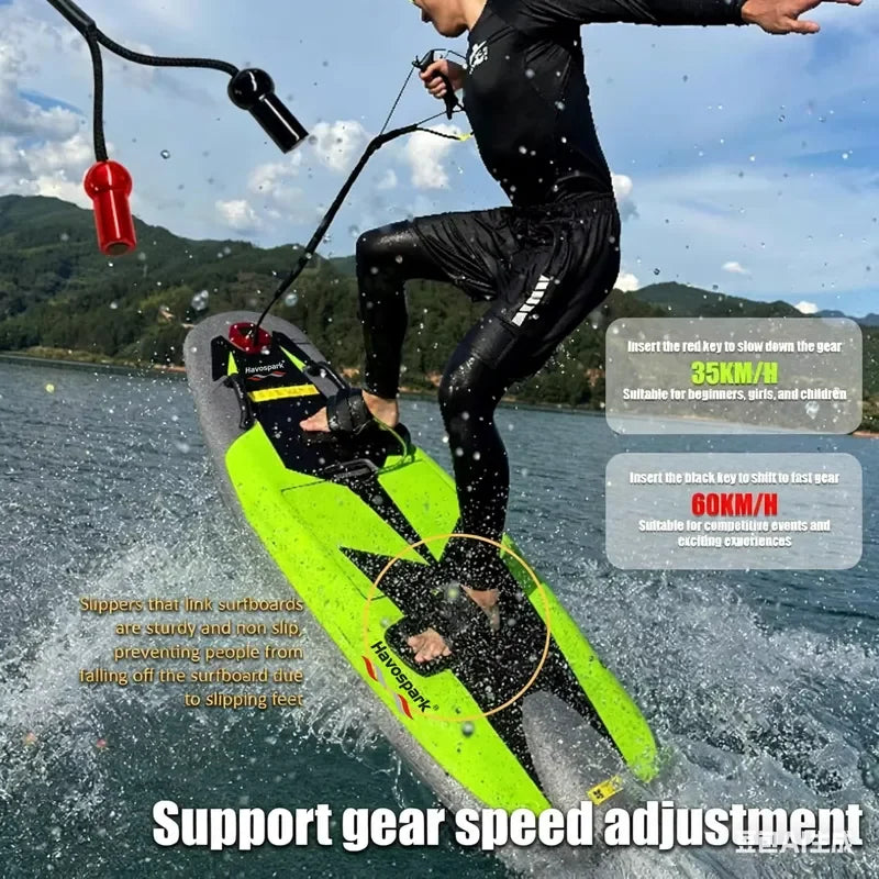 Tabla de Surf Eléctrica Havospark, Material EPP, Motor de 12KW, Batería de 4.4KWH 48V, Velocidad de Navegación de 55 km/h, para Lagos, Ríos y Océanos