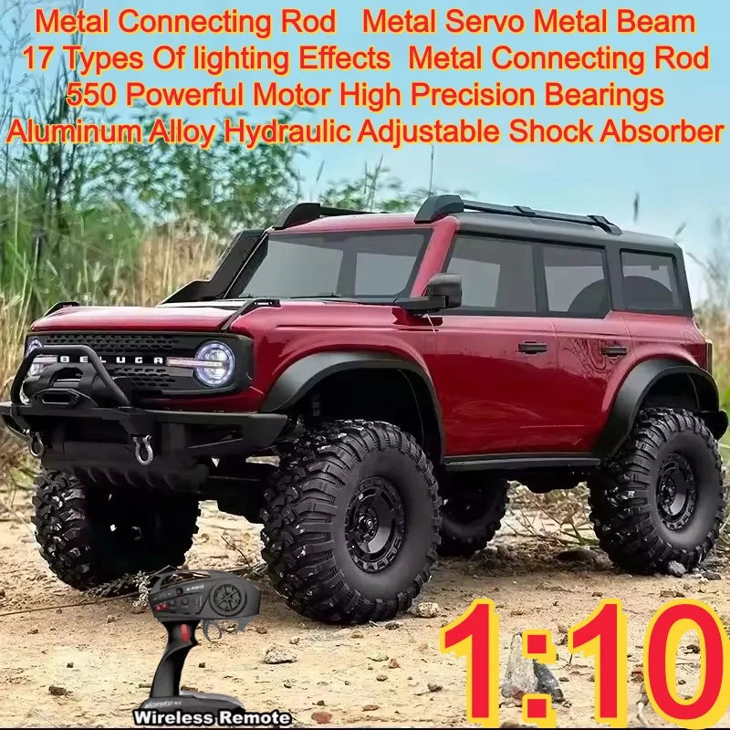 Coche RC Profesional de 57CM 1/10, 2.4G, Simulación a Escala Completa, Vehículo Todoterreno de Escalada, Modelo de Coche de Carreras con Control Remoto para Adultos, Juguete