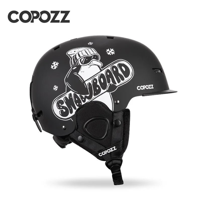 COPOZZ nuevo casco de esquí Unisex certificado medio cubierto casco de esquí antiimpacto para adultos y niños casco de Snowboard de seguridad para la nieve