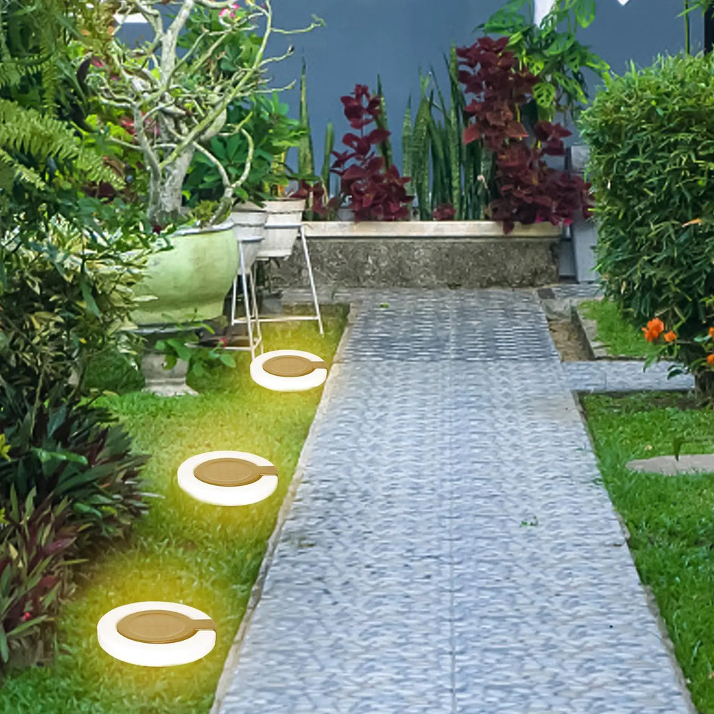 Luces solares de jardín para estaca, lámpara de disco impermeable para exteriores, luces solares de jardín LED giratorias de 360 grados con sensor inteligente para patio trasero