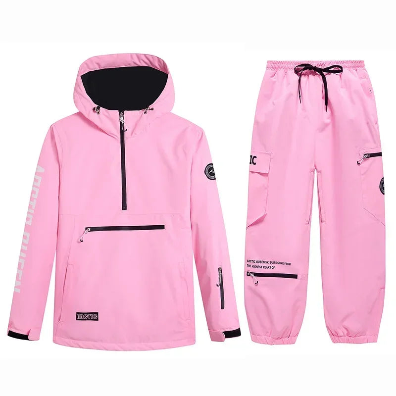 Conjuntos de Trajes de Nieve para Hombre y Mujer, Ropa de Snowboard, Ropa de Invierno para Exteriores, Sudadera con Capucha, Traje Impermeable, Chaqueta de Esquí + Pantalones