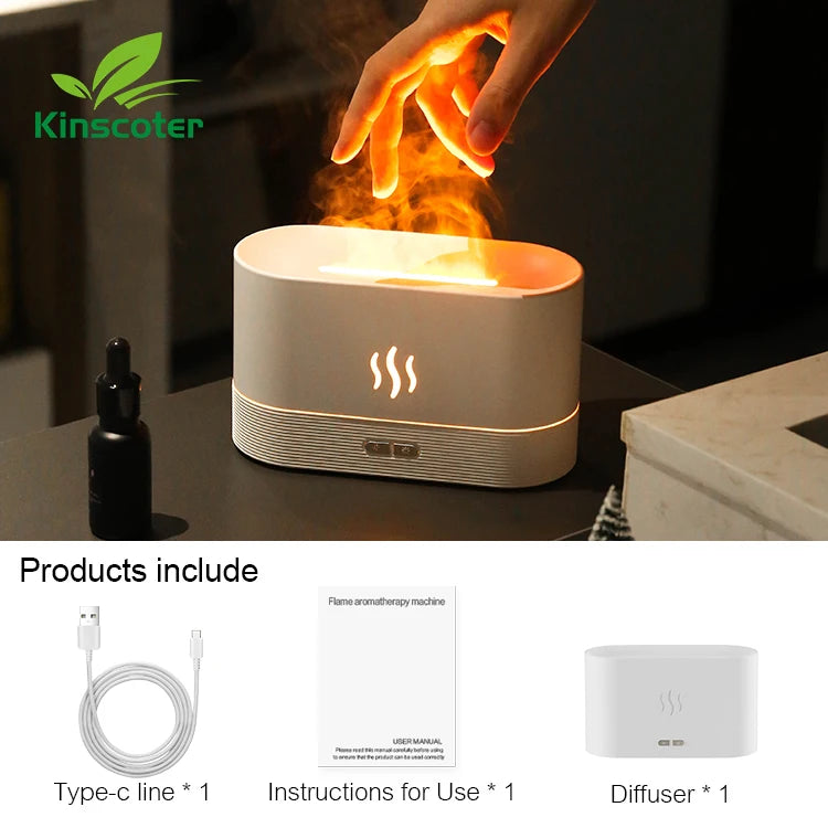 Difusor de Aroma Kinscoter, humidificador de aire, máquina de niebla ultrasónica, nebulizador, lámpara de llama de aceite esencial Led, Difusor