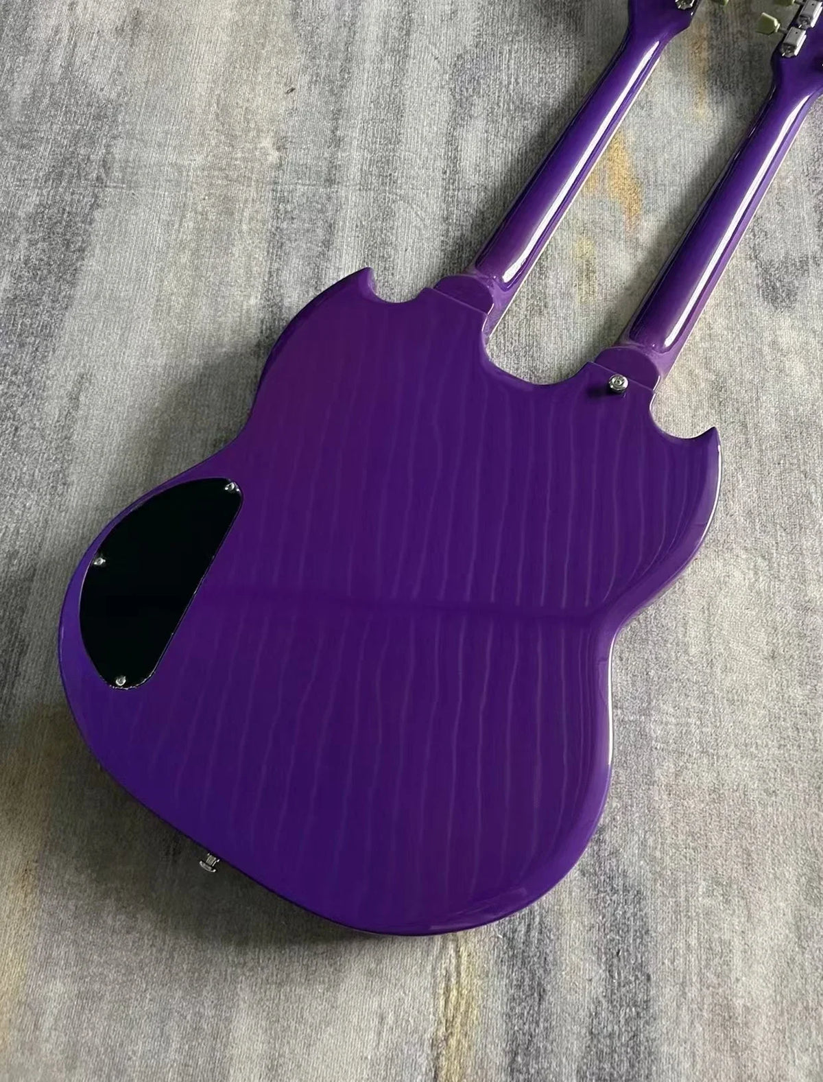 Guitarra eléctrica de doble cabezal con cuerpo de caoba, diapasón de palisandro, 12 cuerdas + 6 cuerdas