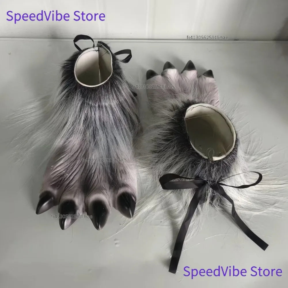 Kit de Disfraz de Cosplay de Hombre Lobo Talla Única para Halloween, Máscara de Lobo de Terror, Garras, Guantes, Disfraz para Juego de Roles, Broma, Fiesta de Cosplay