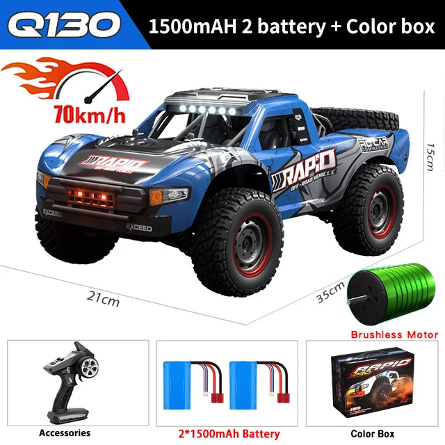 Coche teledirigido WLtoys Q130 1:14 2.4G todoterreno, furgoneta de escalada, modelo de carreras RC con motor de escobillas de alta velocidad, juguete por control remoto, regalo