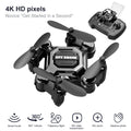 Dron mini negro sin cámara, hélices plegables y control remoto