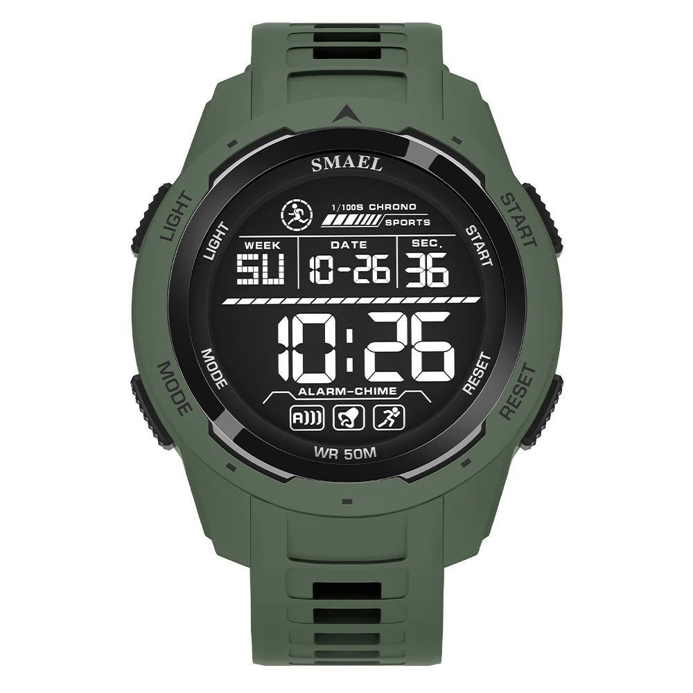 Reloj digital SMAEL 8105, reloj deportivo LED para hombre, resistente al agua 50m, cronómetro con luz para hombre