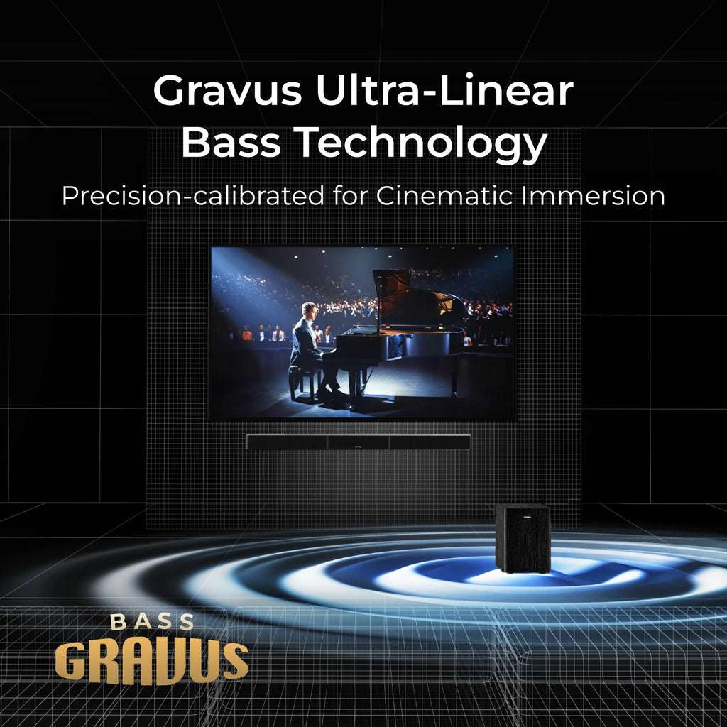 Barra de Sonido ULTIMEA Skywave Series 530W 5.1.2 Canales con Dolby Atmos, Sistema de Sonido Envolvente de Cine en Casa con Subwoofer Inalámbrico de 6.5 Pulgadas