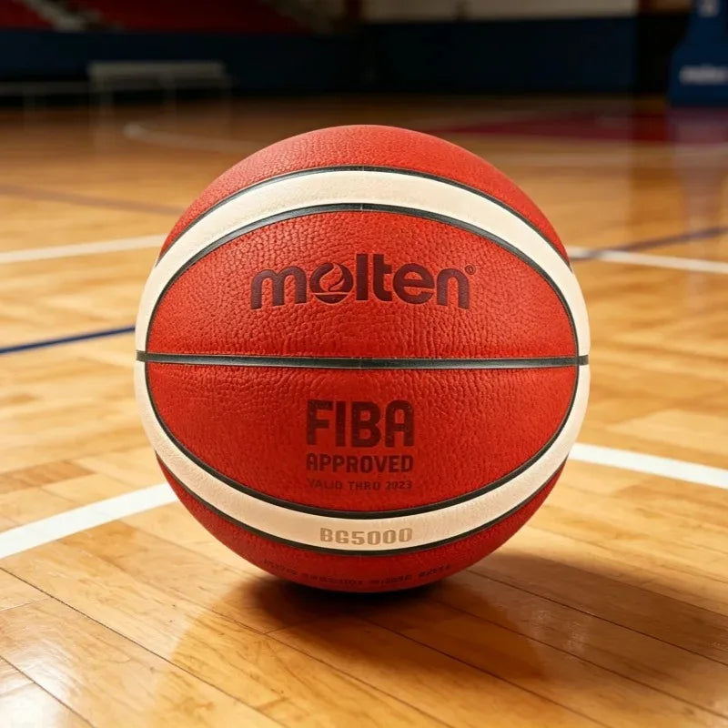 NUEVO Balón de Baloncesto Molten BG5000 Tamaño 7/6/5, Certificación Oficial, Balón de Competición Estándar para Interior y Exterior