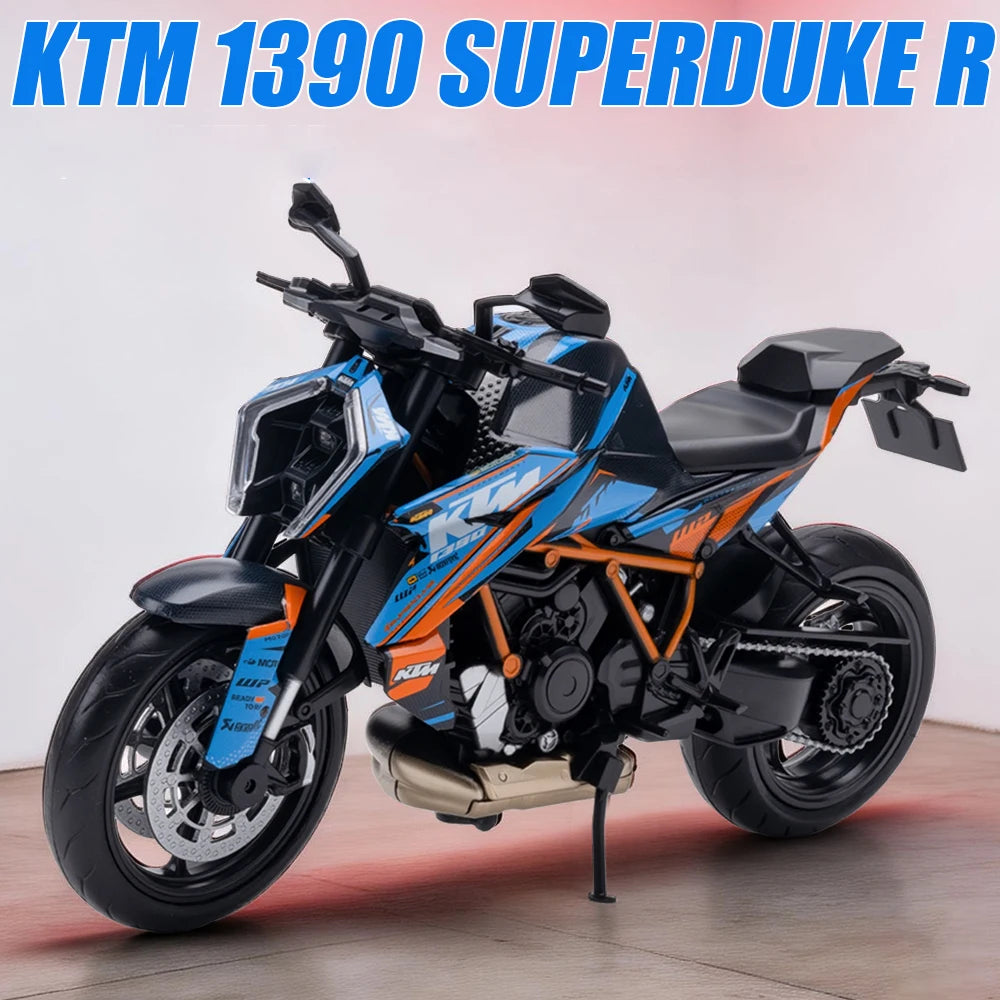 NEW 1/12 KTM RC1390 1390 Motorcycle Model Toy Vehicle Collection Autobike Shork-Absorber Off Road Autocycle Toys Car
