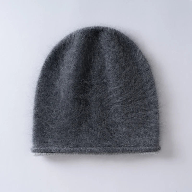 Gorro de punto 100% cachemira de primera calidad, con combinación de colores y acabado cepillado, unisex, para deportes de invierno al aire libre y para mantener el calor.