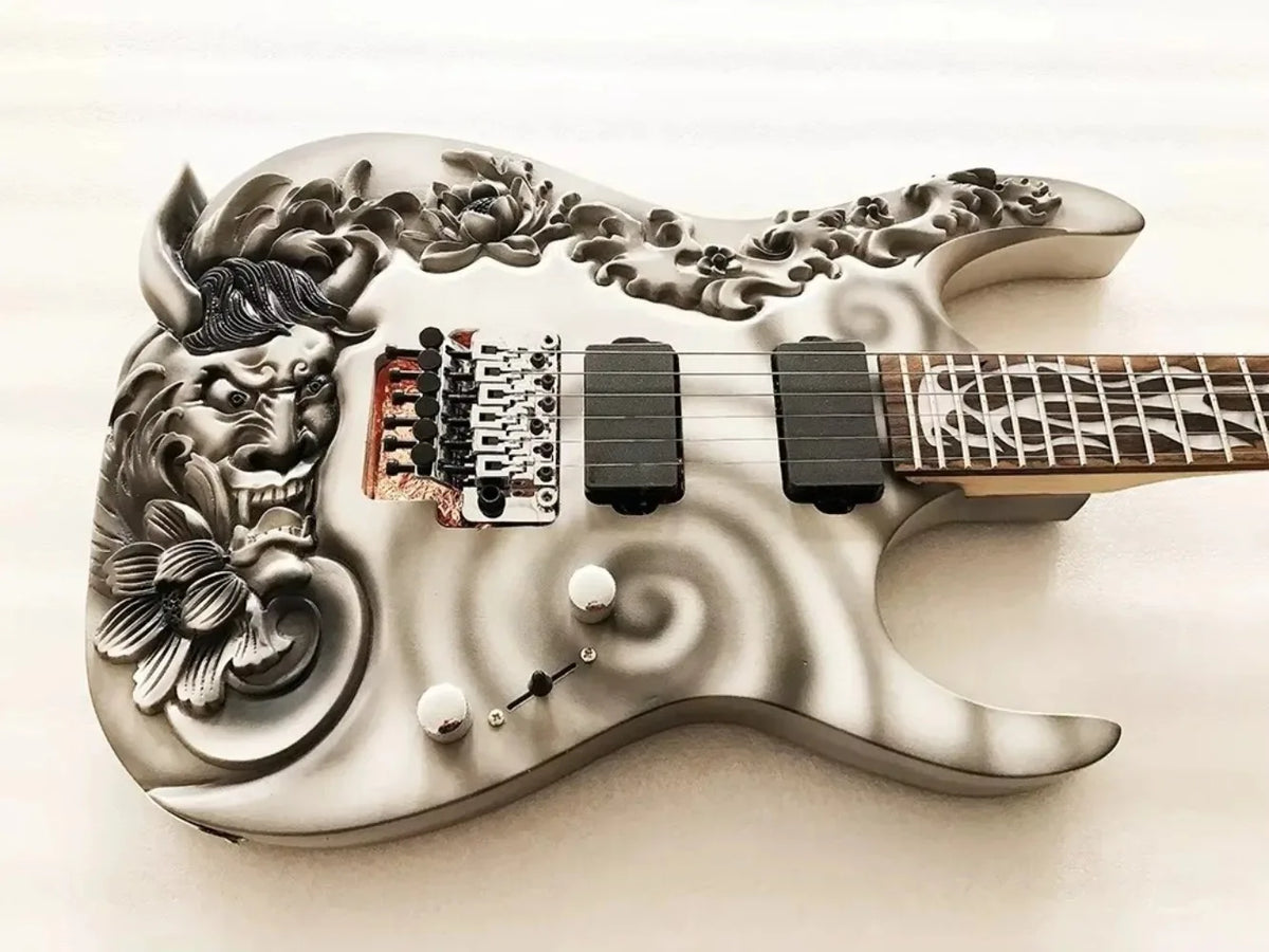 Guitarras eléctricas talladas grabadas a mano vendedoras calientes de alta calidad