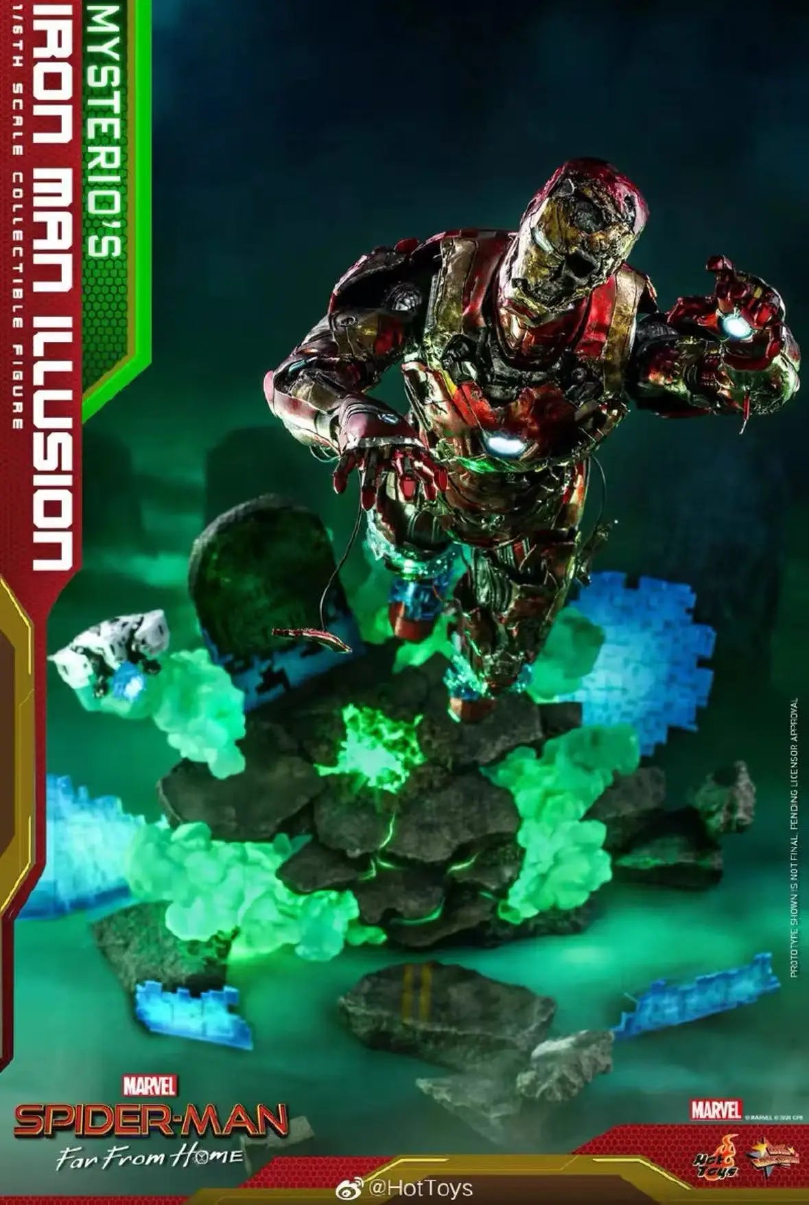 Genuine Hot Toys Ht Mms580 1/6 Mysterio'S Iron Man Illusion Version Action Figure Spider-Man Far From Home Marvel Soldier Gift