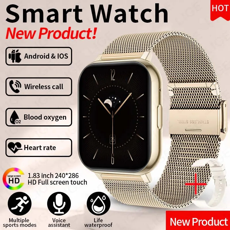 LIGE Nuevo reloj inteligente con llamadas BT para mujer, monitoreo de salud, resistente al agua IP68, notificaciones inteligentes y asistente de voz para hombre