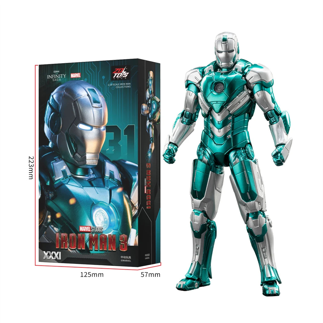 ZD Toys Iron Man MK15 MK16 máquina de guerra MK2 figura de acción Iron Man Mk47 MK35 pargo rojo 1/10 escala Iron Man colecciones regalo