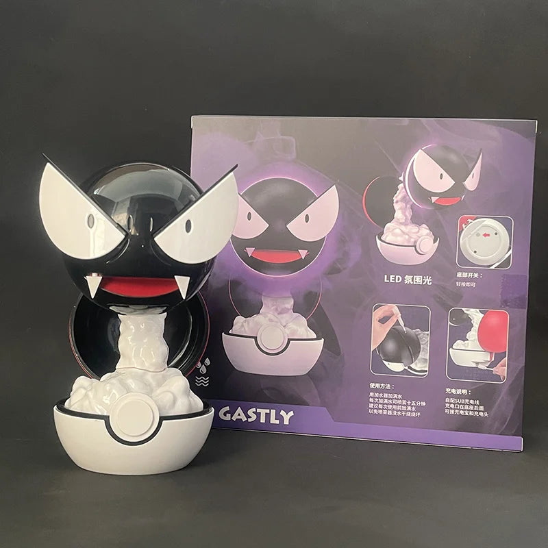 Humidificador de figura de animación Gastly, juguete de adorno en aerosol de carga para reposición de agua, regalo de decoración del hogar, en Stock