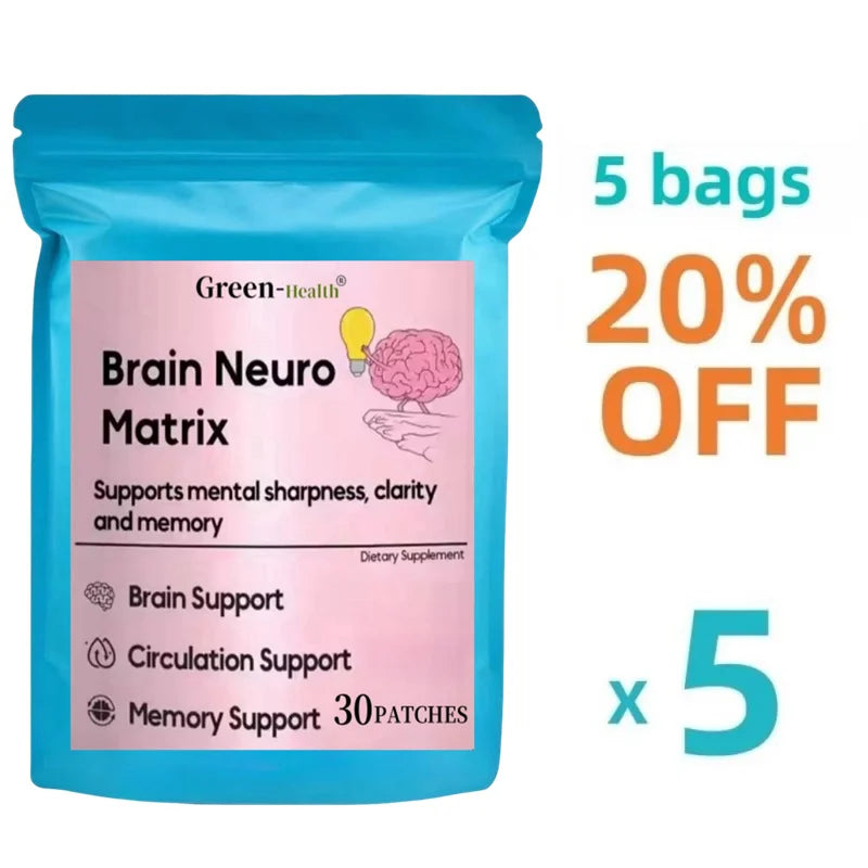 30 parches Parches transdermicos de matriz cerebral de vitamina nootrópica: soporte para memoria, enfoque y envejecimiento