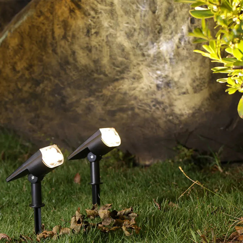 Foco solar para exteriores 2/7 LED, luces solares para paisaje, apliques de pared, impermeables, con cambio de color, decoración para jardín, patio, camino o camping
