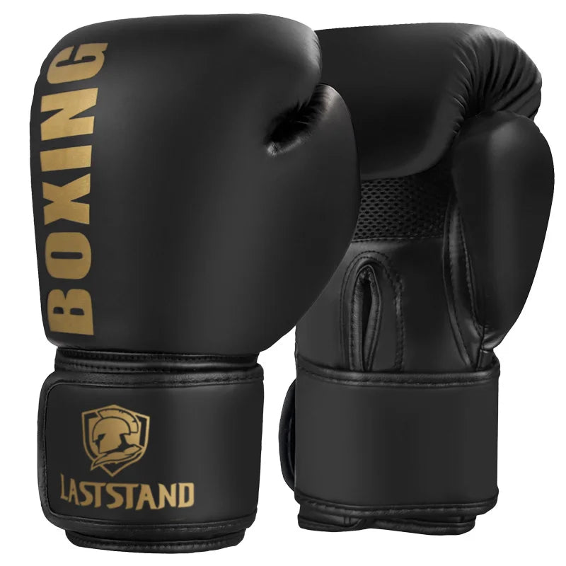 Guantes De Boxeo De cuero PU para hombres, mujeres y niños, 6, 10, 12oz, Muay Thai, Sanda, lucha libre, MMA, Kick Boxing, entrenamiento