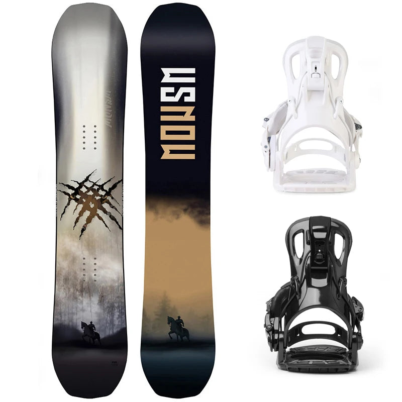 Conjunto de Tabla de Snowboard All-Round para Adultos, Estilo Camber Rocker, para Hombres y Mujeres, Estilo Invernal