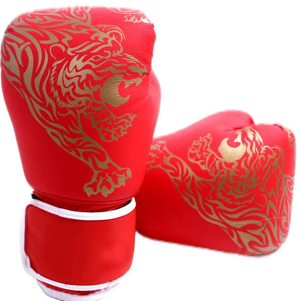 Guantes de boxeo para adultos, guantes de lucha de cuero PU transpirables, guantes de entrenamiento de boxeo para niños, guantes de Kickboxing para gimnasio, deporte interior y exterior