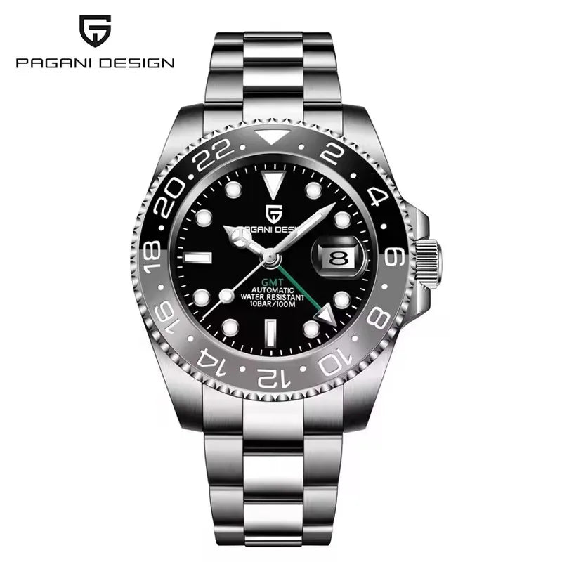 2026 PAGANI DESIGN 40MM Purple Dial GMT Men Mechanical Watch Jubilee Bracelet Sapphire Glass Waterproof Automatic Watch for Men