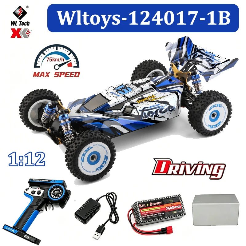 WLtoys 144016 124017 Serie 75KM/H 2.4G Coche RC sin escobillas 4WD Eléctrico de Alta Velocidad Todoterreno Juguetes de Control Remoto para Derrape para Niños