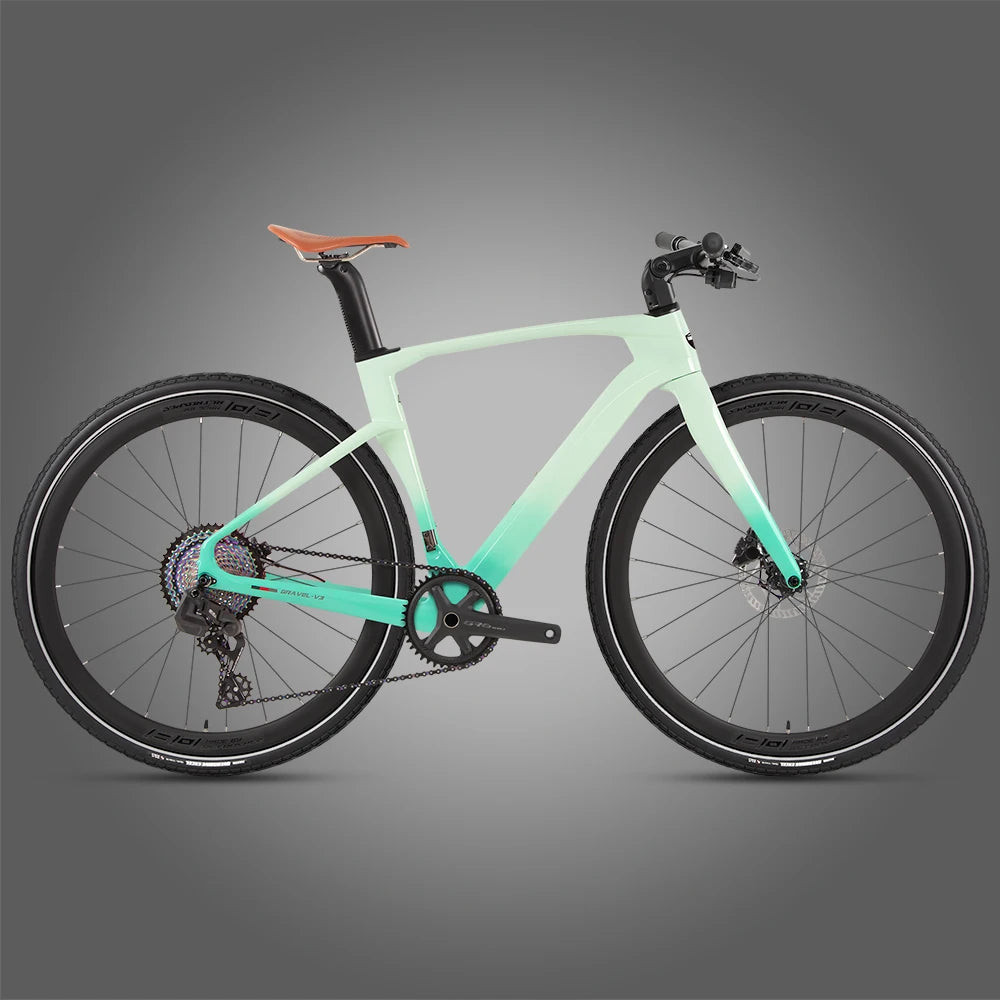 TWITTER V3Pro Transmisión electrónica SENTYEH ES800-13S Bicicleta de gravel de fibra de carbono con manillar plano y freno de disco hidráulico
