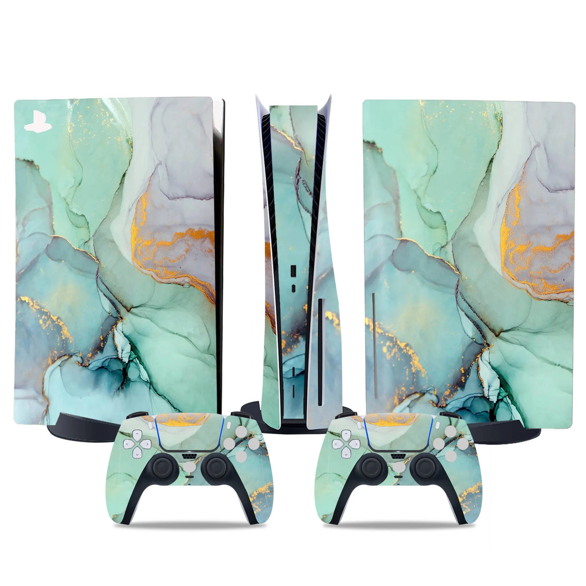 Compatible with PS5 Disc Skin Sticker Protective Vinyl Decal Removable Cover for PS5 Disc Console and 2 Controllers