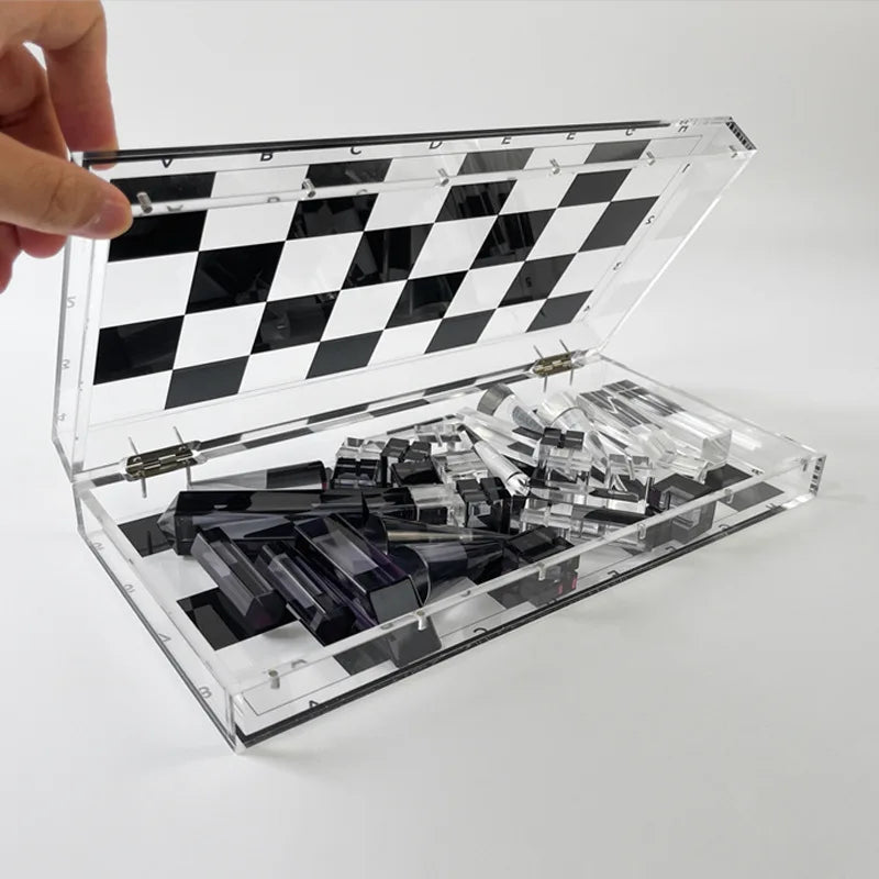 Acrylic Chessboard Chess Transparent Wear resistant Organic Glass Casual Desktop Game
