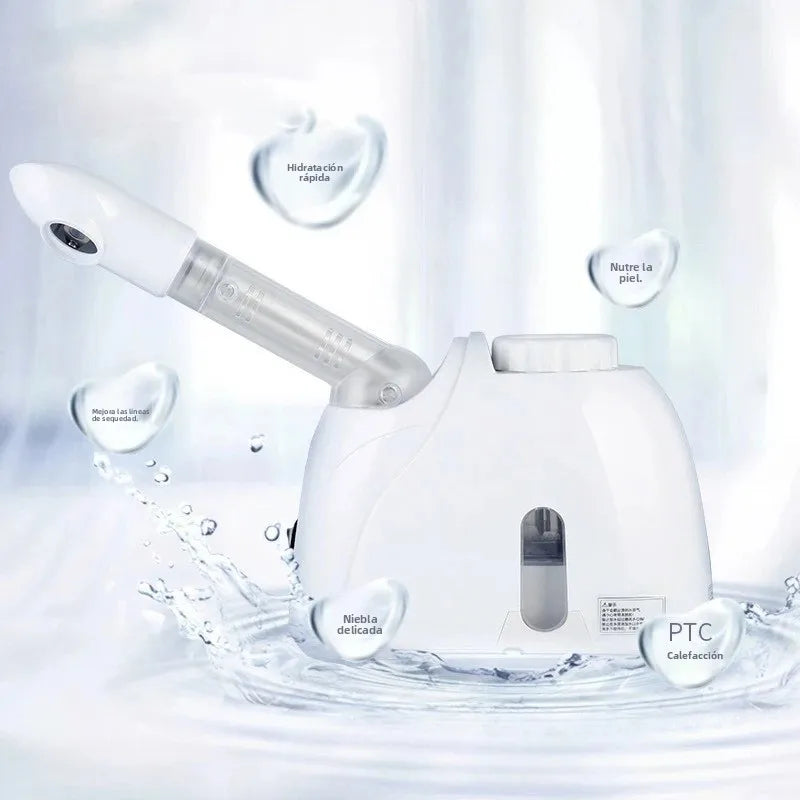 360 °   Vaporizador Facial Giratorio con Vapor Caliente, Instrumento de Belleza Multifuncional para Spa en Casa, Hidratación Profunda, Cuidado de la Piel