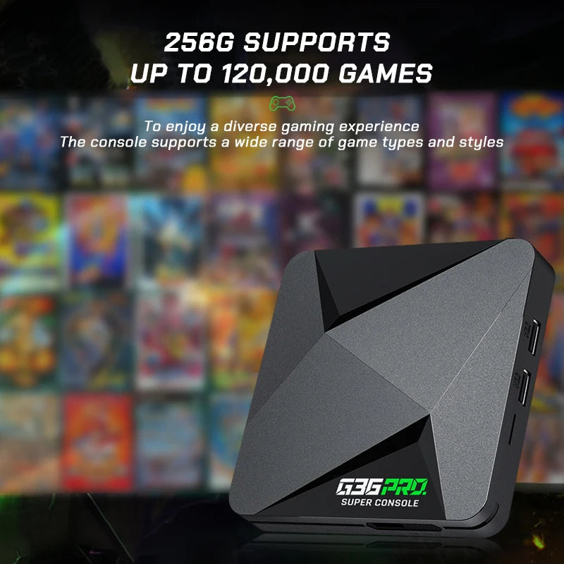 Nueva Consola de Juegos G36 Pro con 256G y más de 120000 Juegos Retro, Super Game Box, Reproductor de Videojuegos Portátil con Salida HD para TV, Regalo para Gamers