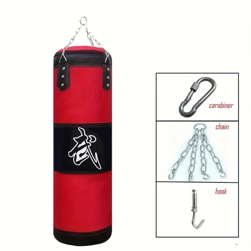 Saco de arena para boxeo, saco de boxeo pesado con gancho de techo, cadena de acero, entrenamiento físico, MMA, Kickboxing, Muay Thai, Karate, Taekwondo